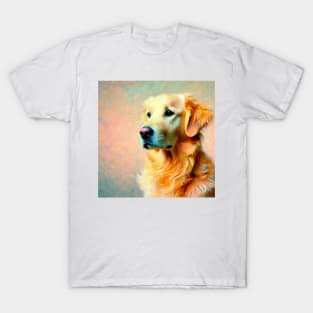 The Gentle Guardian - Golden Retriever in Van Gogh Style, Labrador Retriever Doggo T-Shirt